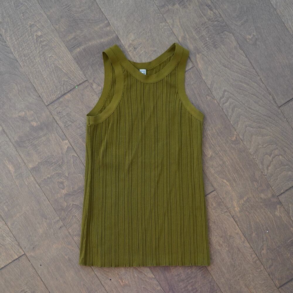Toteme Olive Green Ribbed Tank Top - Picture 7 of 9